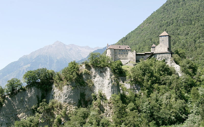 Tirol Castle, castles, nature, mountains, monastery, HD wallpaper