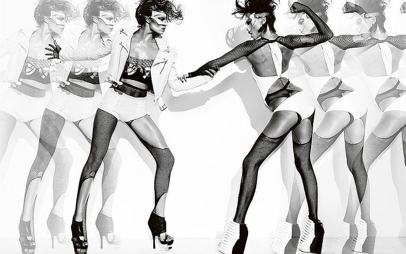 Doutzen Kroes / Adriana Lima, celebrity, models, brazilian, lingerie, dutch, black and white, bonito, adriana lima, people, victoria secret angel, doutzen kroes, HD wallpaper