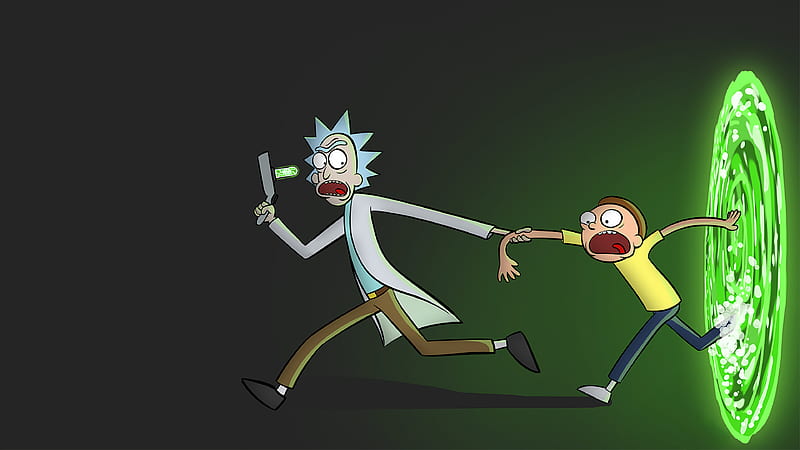 Rick and Morty Portal Wallpaper I drew for two split-screen