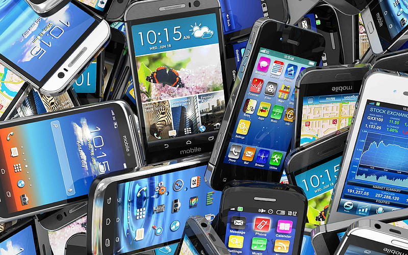 smartphones mobile phones, modern communication, phones, HD wallpaper