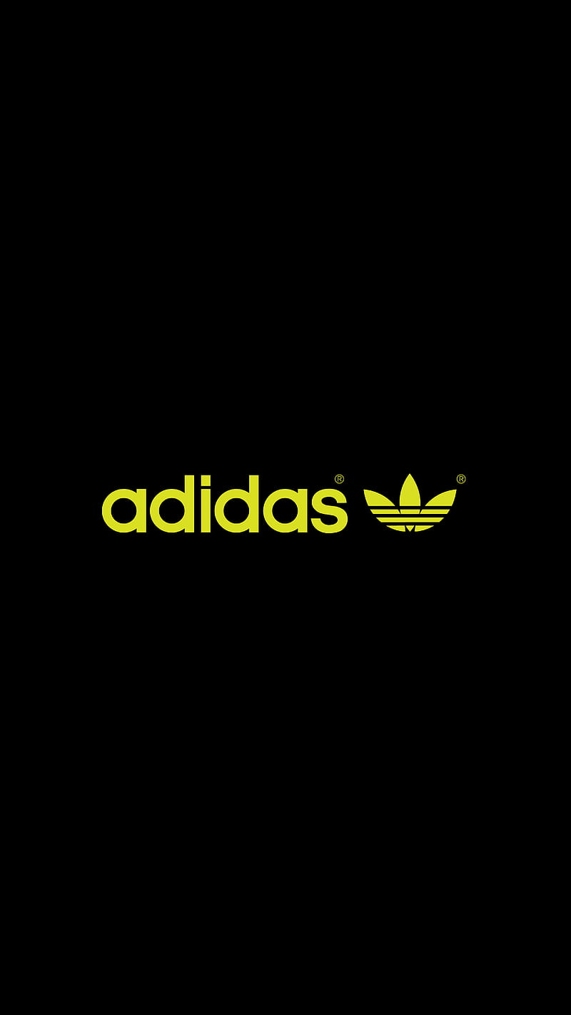 Adidas Logo Antiga, 3 listras, black, brand, yellow, HD phone wallpaper