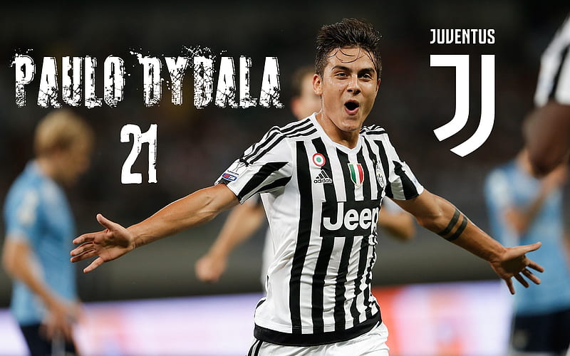 Paulo Dybala, Juventus, football, new emblem of Juventus, Turin, Italy, Serie A, HD wallpaper