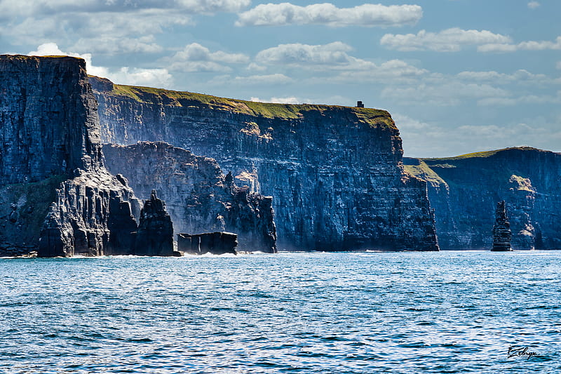 rock, cliff, sea, crag, HD wallpaper