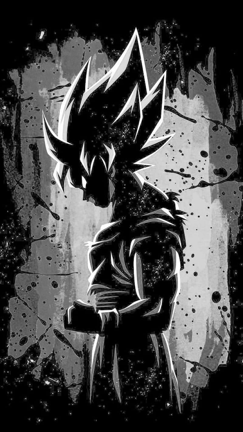 Download Enhance Your Power with Goku Black and White Wallpaper   Wallpaperscom