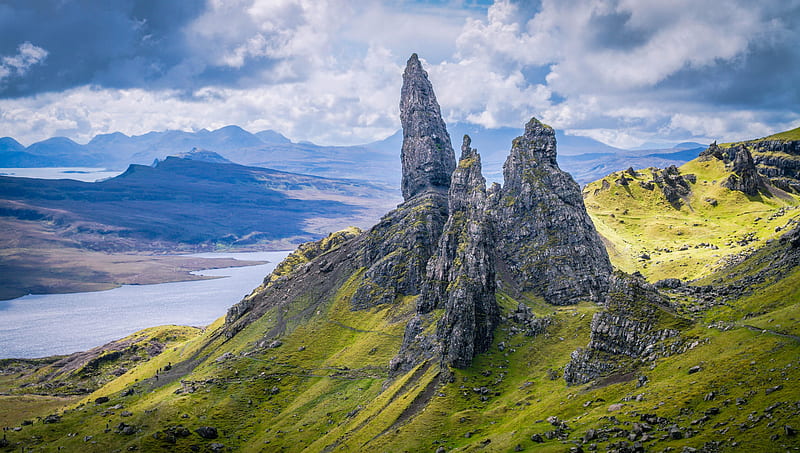 Old Man of Storr, Isle of Skye, Scotland, mountain, nature, cool, fun, HD wallpaper