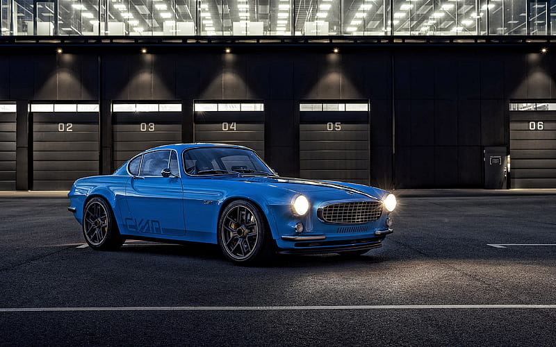 Volvo P1800 Cyan, 2020 front view, blue coupe, new blue P1800 Cyan, racing cars, Swedish cars, Volvo, HD wallpaper