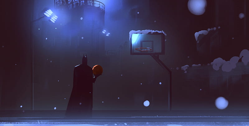 Batman Playing Basketball, batman, artwork, artist, , superheroes, HD wallpaper