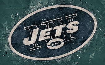 New York Jets, golden logo, NFL, green metal background, american football  club, HD wallpaper