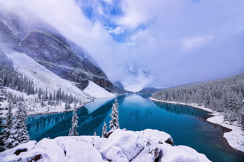 Lakes, Moraine Lake, Winter , Canada , Banff National Park, HD wallpaper