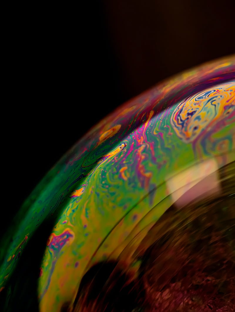 soap bubble, bubble, macro, surface, colorful, HD phone wallpaper