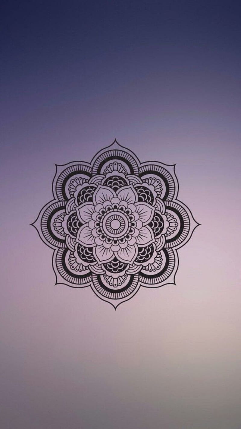 Mandala, cute, desenho, gradient, pretty, purple, HD phone wallpaper