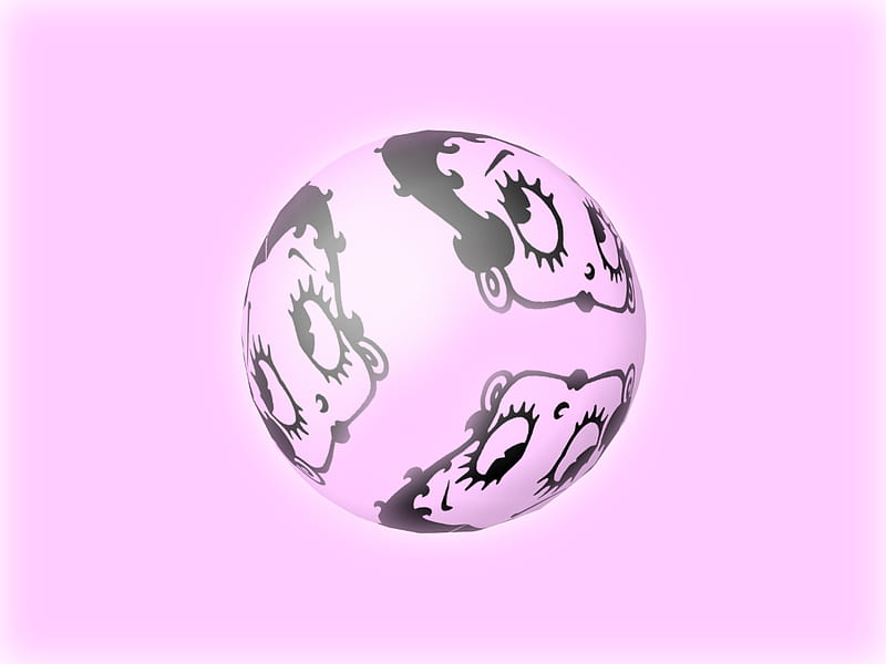 Betty Boop Ball, betty boop, 3d, ball, pink, HD wallpaper