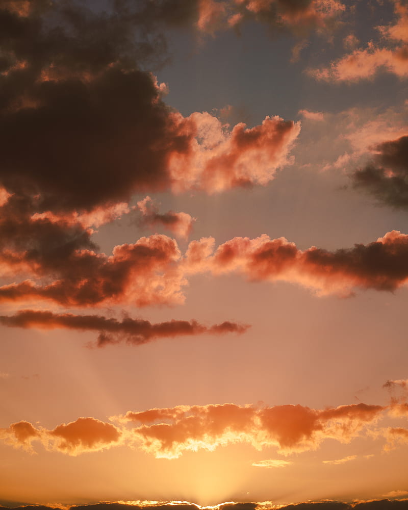 clouds, bonito, sunset, sky, HD phone wallpaper