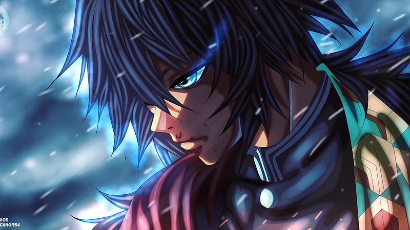 Demon Slayer Giyuu Tomioka With Background Of Black And White Lightings Anime, HD wallpaper