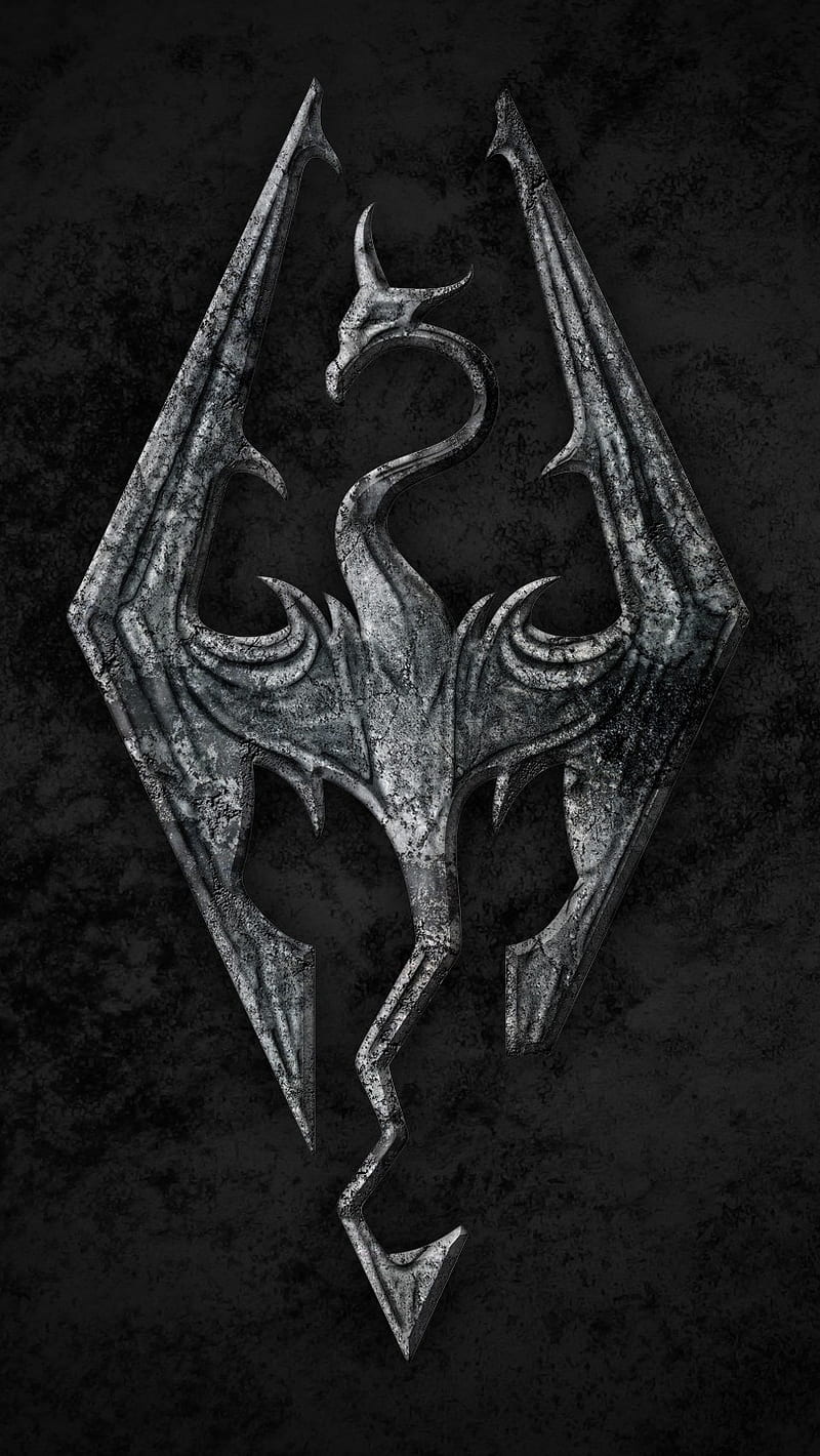 Skyrim Logo black games iphone style symbol theme vikings vikings  HD phone wallpaper  Peakpx