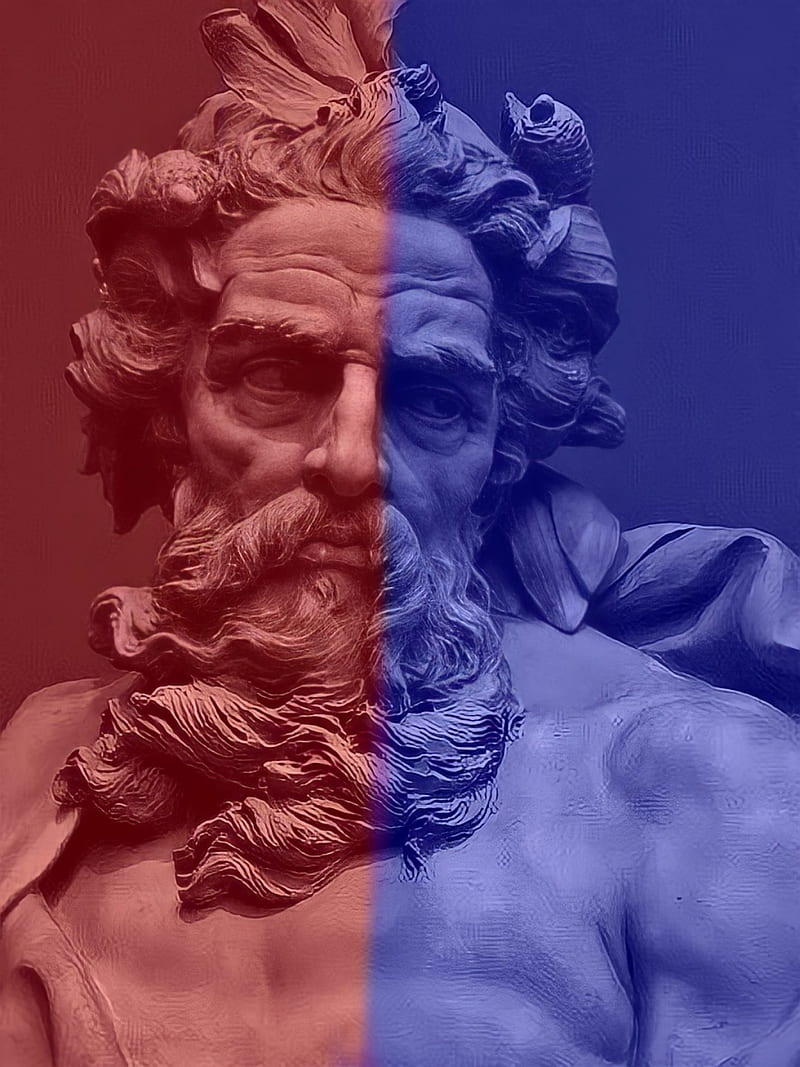 Zeus, red, blue, greece, god, gods, HD phone wallpaper