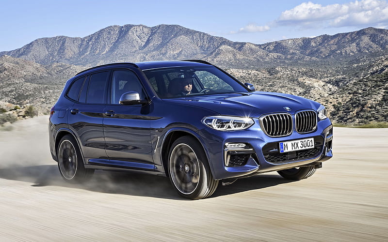 BMW X3, 2019 xdrive30i, blue luxury crossover, new blue X3, front view, exterior, German cars, BMW, HD wallpaper