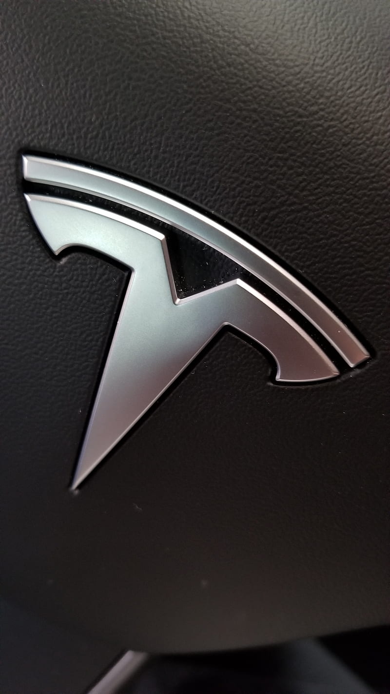 Tesla Logo, steering wheel, HD phone wallpaper