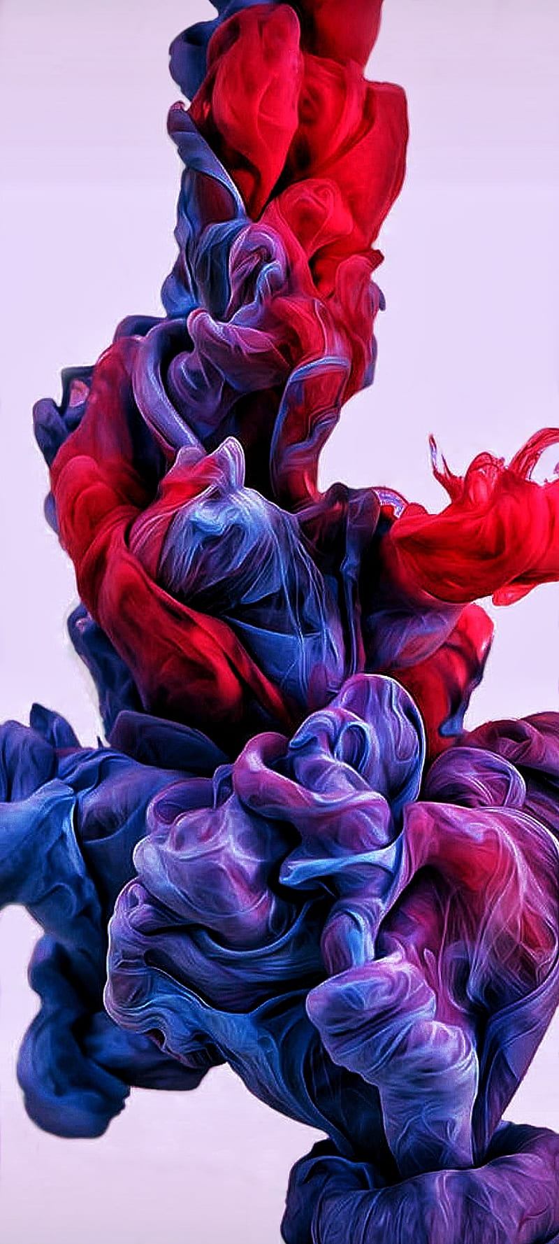 Smoke, abstract, flowers, ink, liquid, paint, purple, rose, water, HD phone wallpaper