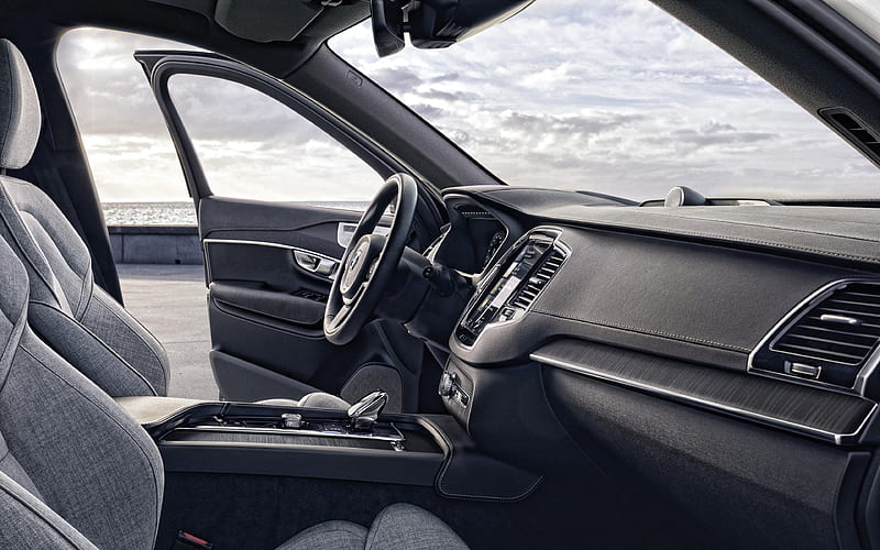 Volvo XC90, 2020, interior, inside view, XC90 interior, front panel, swedish cars, Volvo, HD wallpaper