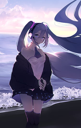 Hatsune Miku Append, pretty, hatsune miku, woods, headphones, bonito ...