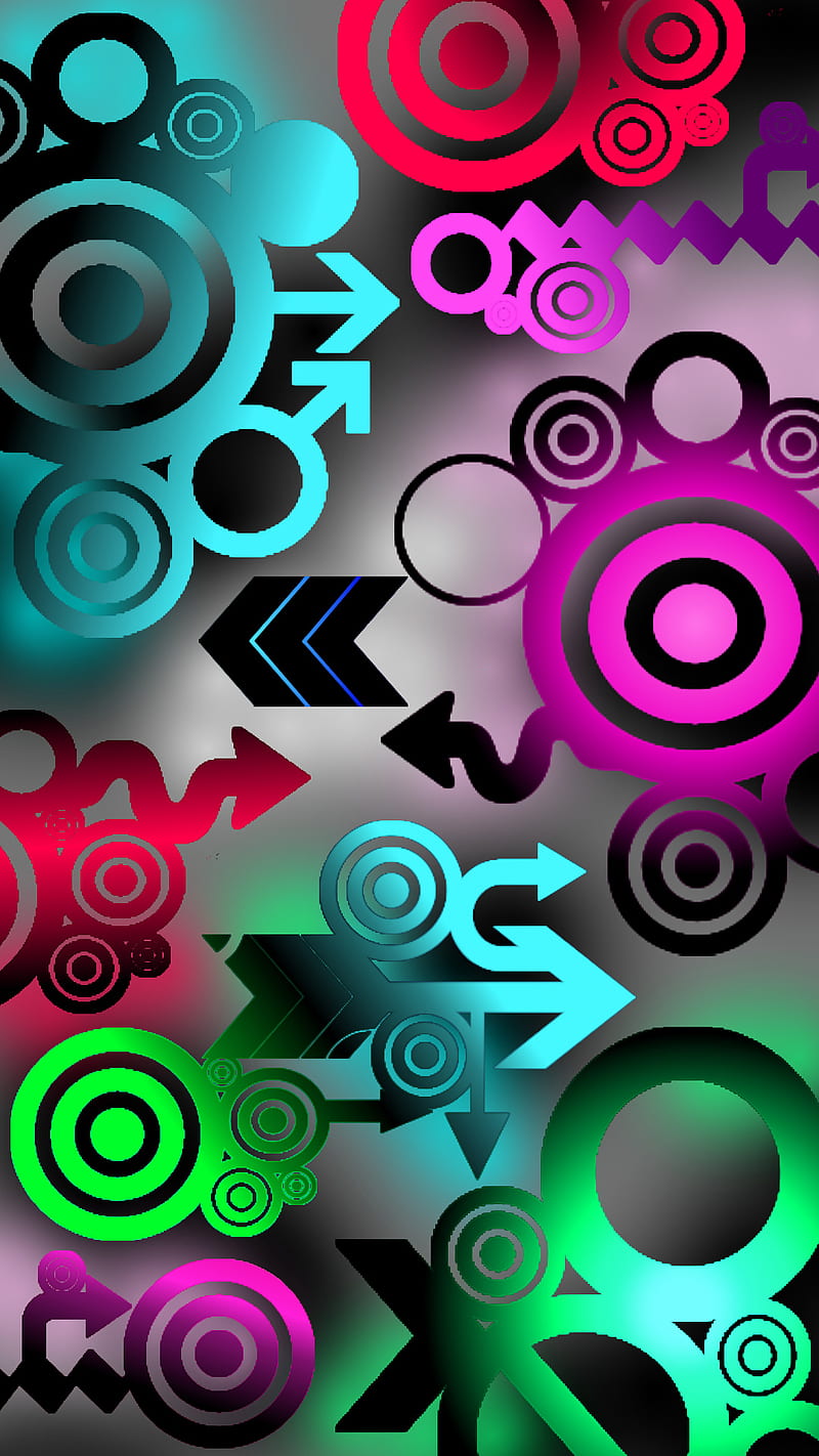 techniczna, arrow, blue, green, pink, red, tech, violet, HD phone wallpaper