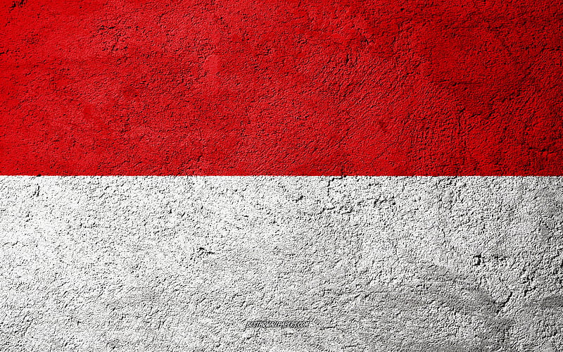 Flag of Indonesia, concrete texture, stone background, Indonesia flag, Asia, Indonesia, flags on stone, HD wallpaper