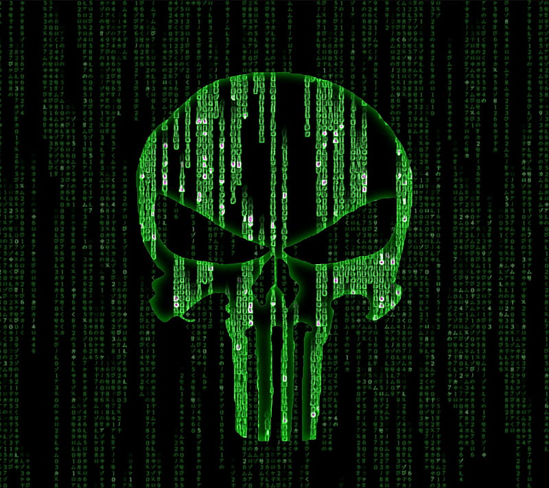 Matrix Punisher, skull, HD wallpaper