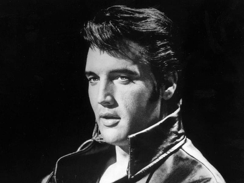 Elvis Presley, white, music, black, man, actor, bw, singer, HD wallpaper