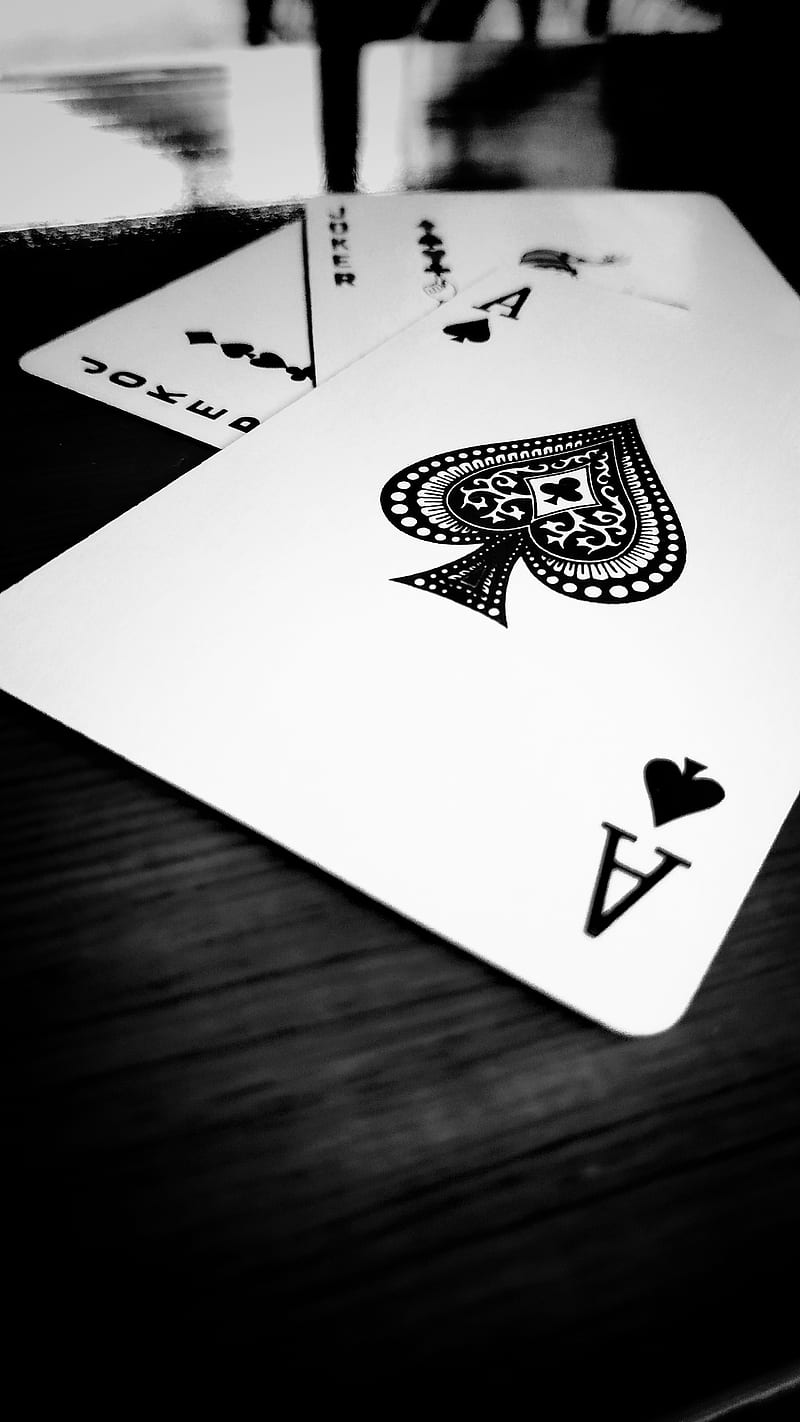 Spades, cards, black, white, zaeem sahrudeen, cardpack, HD phone wallpaper
