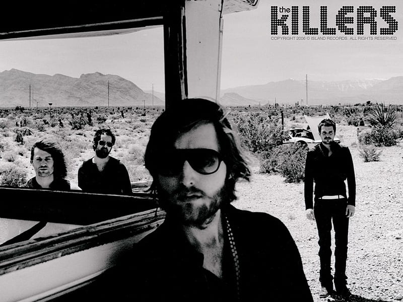 The Killers, black and white, american, band, HD wallpaper