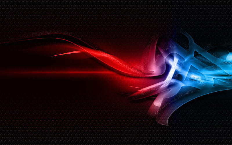 Fire and Ice, red, blue and red, abstract, blue, HD wallpaper