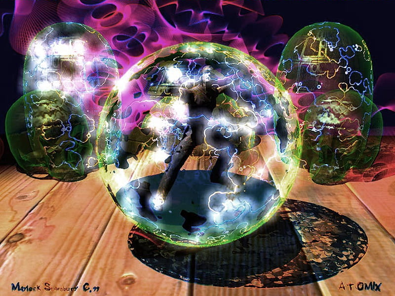 Maylocks Ball, ball, floor, electricity, trapped, man, skull, sphere, HD wallpaper
