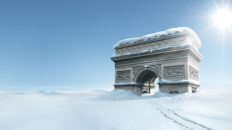 Climate Change, du, change, snow, arc, paris, triomphe, climate, HD wallpaper