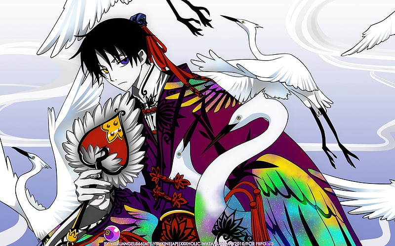 When Imagination Becomes Reality, cool, bird, anime, crane, watanushi, rainbow, xxxholic, imagination, HD wallpaper