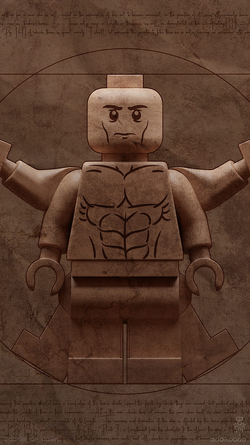 Lego Leonardo Da Vinci, art, blueprint, comic, davinci, draw, human, HD phone wallpaper