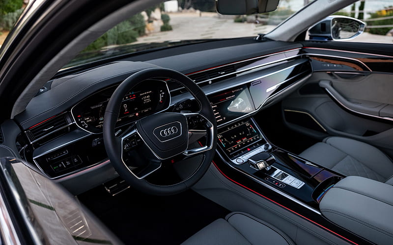 Audi S8, 2020, interior, inside view, front panel, new S8 2020 interior, German cars, Audi, HD wallpaper