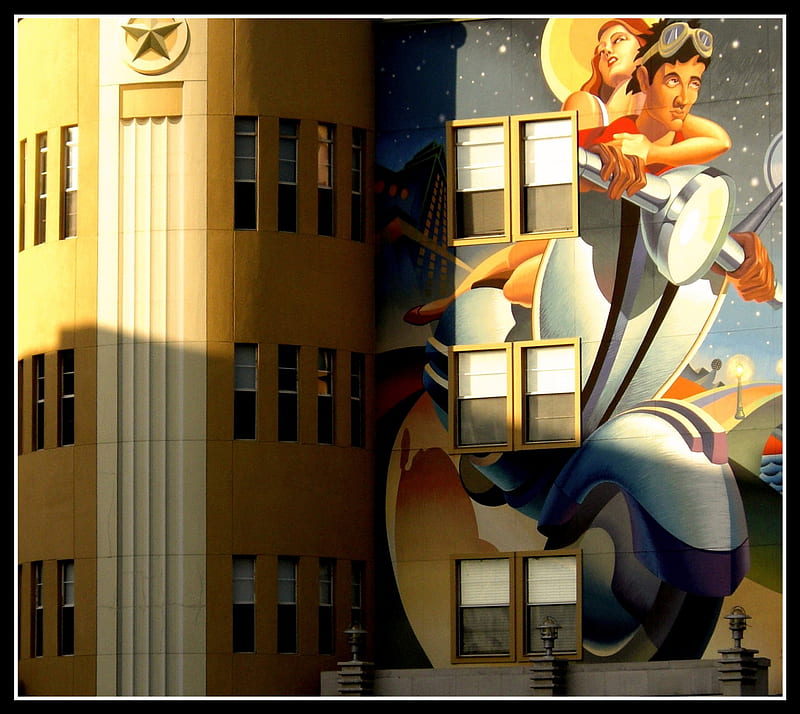 Art Deco Mural, poster, art deco, mural, wall painting, HD wallpaper