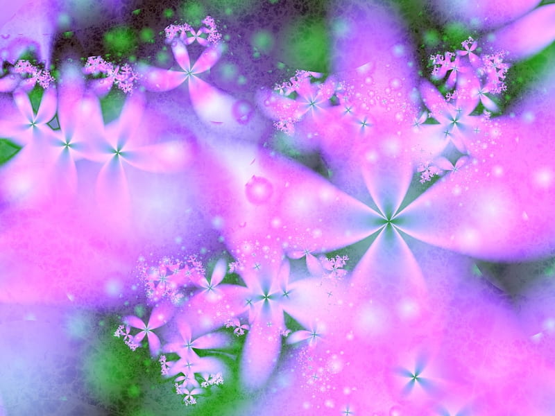 DIGITALIS , flower, digitalis, pink, fractal, HD wallpaper