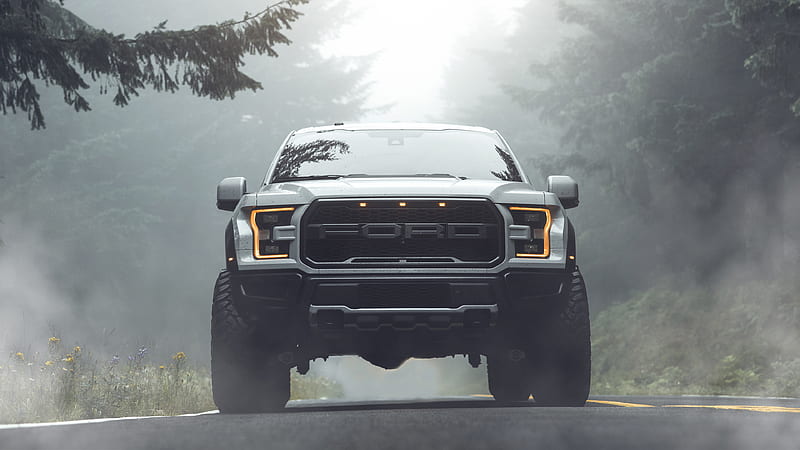 Ford F 150 Raptor Pickup Vehicle With Fog And Trees Background Ford Raptor, HD wallpaper