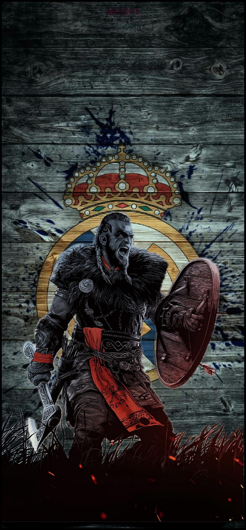Real Madrid warrior, real madrid, vikingo, vikings, HD phone wallpaper
