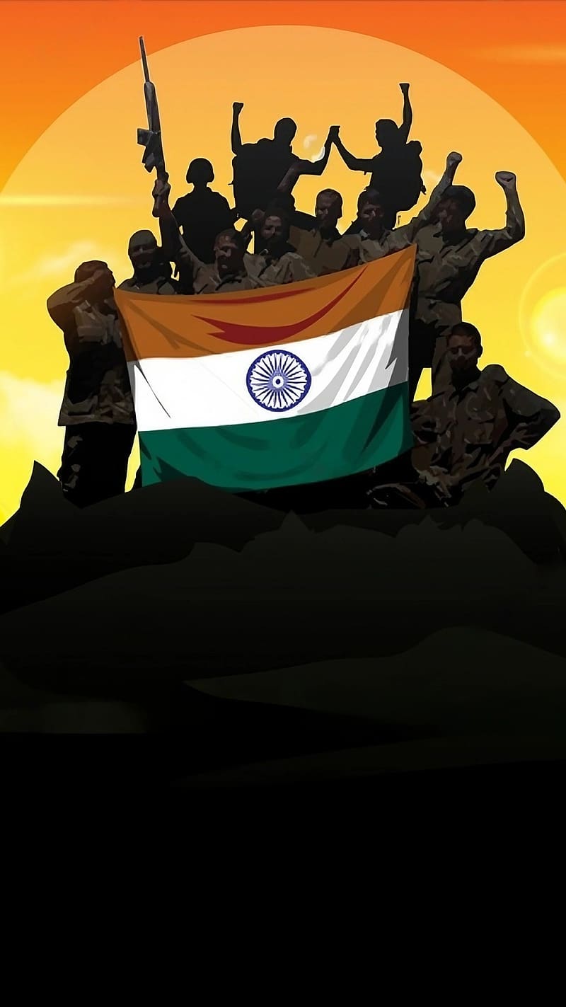 Indian Army Ke Animated, indian army ke, animated, military, HD phone wallpaper