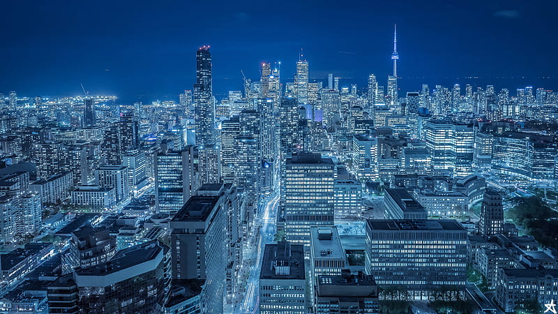 Cities, Night, City, Skyscraper, Canada, Toronto, Man Made, HD wallpaper