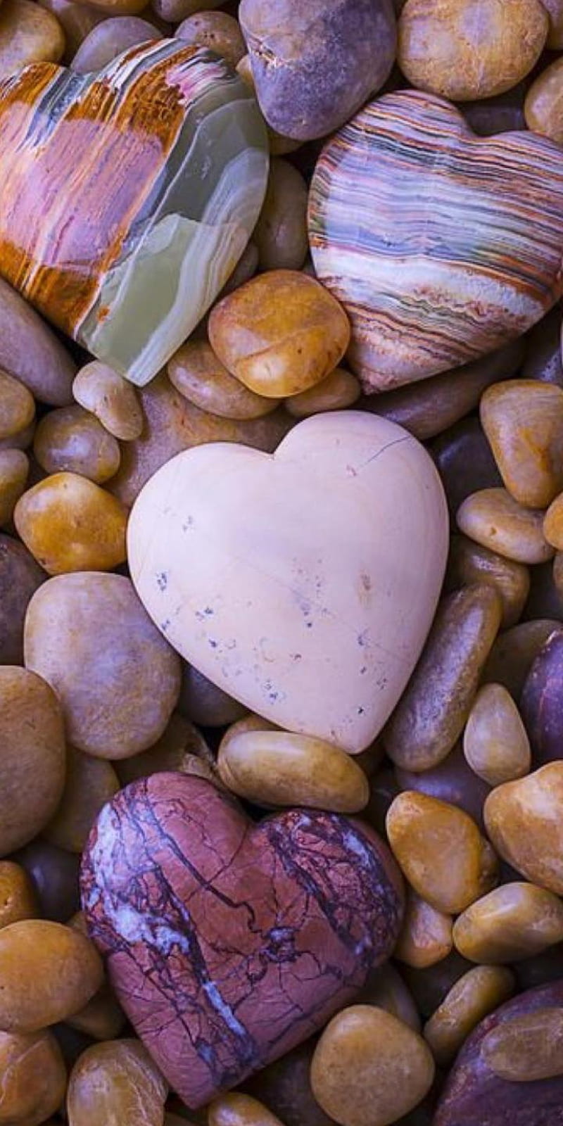 Stone of hearts, brown, stones, rocks, HD phone wallpaper