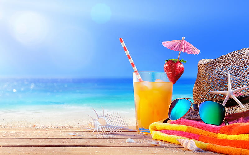 Summer drinks, Hat, Drink, Vacation, Sunglasses, HD wallpaper | Peakpx