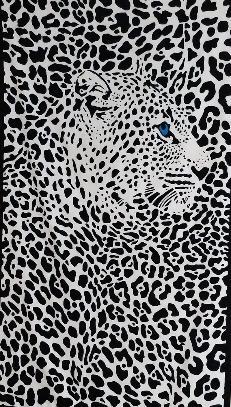 Leopard in art, animal, graphic, illusion, print, prints, skull, HD phone wallpaper