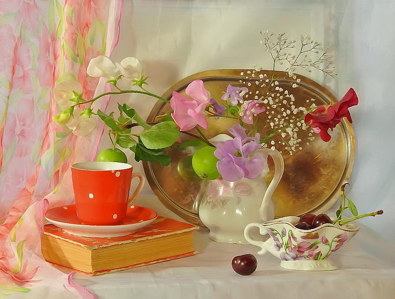 vase, still life, floweras, graphy, HD wallpaper
