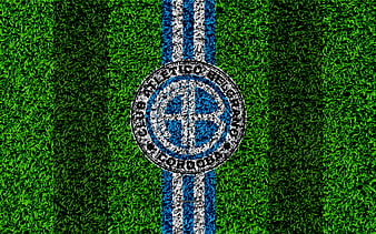 CA Belgrano, glitter logo, Primera Nacional, blue white checkered  background, soccer, argentinian football club, CA Belgrano logo, Club  Atletico Belgrano, mosaic art, football, Belgrano FC HD wallpaper