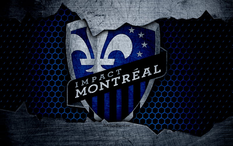 Montreal Impact logo, MLS, soccer, Eastern Conference, football club, USA, grunge, metal texture, Montreal Impact FC, HD wallpaper