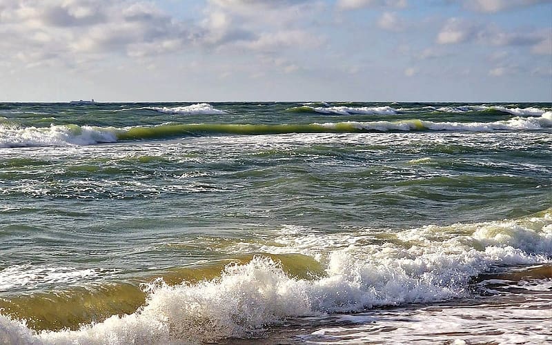 Wavy Baltic Sea, Baltic, Latvia, sea, waves, HD wallpaper